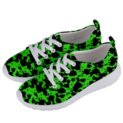 Black And Green Leopard Style Paint Splash Funny Pattern Women s Lightweight Sports Shoes by yoursparklingshop