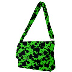 Black And Green Leopard Style Paint Splash Funny Pattern Full Print Messenger Bag