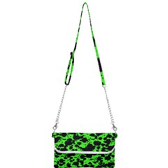 Black And Green Leopard Style Paint Splash Funny Pattern Mini Crossbody Handbag by yoursparklingshop