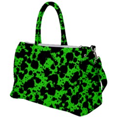 Black And Green Leopard Style Paint Splash Funny Pattern Duffel Travel Bag by yoursparklingshop