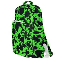 Black And Green Leopard Style Paint Splash Funny Pattern Double Compartment Backpack