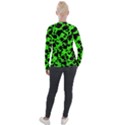 Black and Green Leopard Style Paint Splash Funny Pattern Velour Zip Up Jacket View2