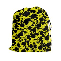 Black And Yellow Leopard Style Paint Splash Funny Pattern  Drawstring Pouch (xxl) by yoursparklingshop