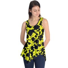 Black And Yellow Leopard Style Paint Splash Funny Pattern  Sleeveless Tunic by yoursparklingshop