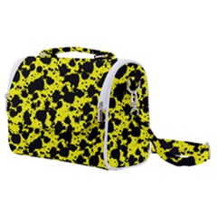 Black And Yellow Leopard Style Paint Splash Funny Pattern  Satchel Shoulder Bag