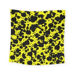 Black And Yellow Leopard Style Paint Splash Funny Pattern  Square Tapestry (small) by yoursparklingshop