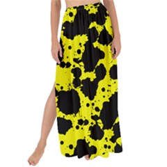 Black And Yellow Leopard Style Paint Splash Funny Pattern  Maxi Chiffon Tie-up Sarong by yoursparklingshop