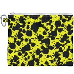 Black And Yellow Leopard Style Paint Splash Funny Pattern  Canvas Cosmetic Bag (xxxl) by yoursparklingshop