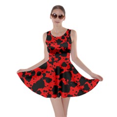 Black And Red Leopard Style Paint Splash Funny Pattern Skater Dress by yoursparklingshop