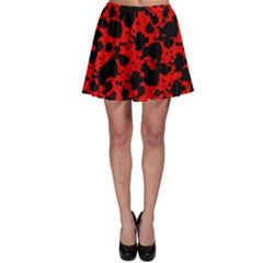 Black And Red Leopard Style Paint Splash Funny Pattern Skater Skirt by yoursparklingshop