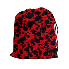 Black And Red Leopard Style Paint Splash Funny Pattern Drawstring Pouch (xxl) by yoursparklingshop