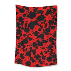 Black And Red Leopard Style Paint Splash Funny Pattern Small Tapestry by yoursparklingshop