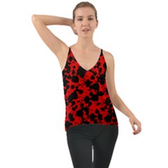 Black And Red Leopard Style Paint Splash Funny Pattern Chiffon Cami by yoursparklingshop