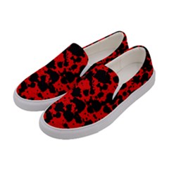 Black And Red Leopard Style Paint Splash Funny Pattern Women s Canvas Slip Ons by yoursparklingshop