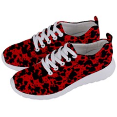 Black And Red Leopard Style Paint Splash Funny Pattern Men s Lightweight Sports Shoes by yoursparklingshop