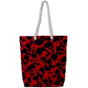 Black and Red Leopard Style Paint Splash Funny Pattern Full Print Rope Handle Tote (Small) View1