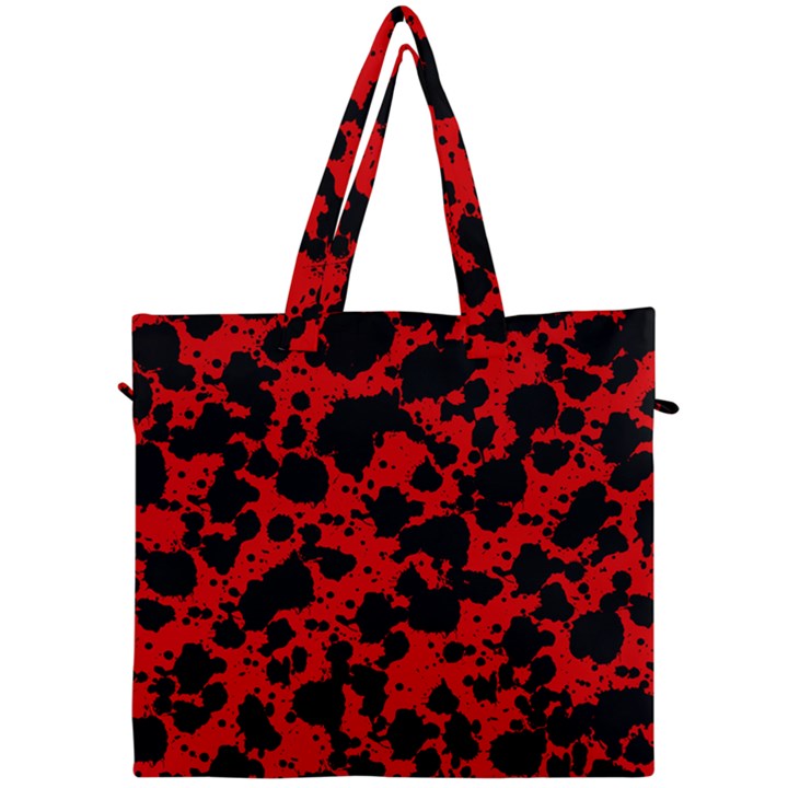 Black and Red Leopard Style Paint Splash Funny Pattern Canvas Travel Bag