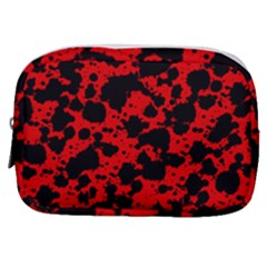 Black And Red Leopard Style Paint Splash Funny Pattern Make Up Pouch (small)