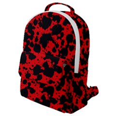 Black And Red Leopard Style Paint Splash Funny Pattern Flap Pocket Backpack (small)