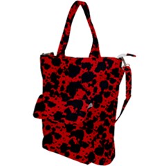 Black And Red Leopard Style Paint Splash Funny Pattern Shoulder Tote Bag