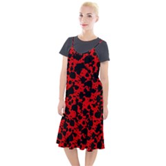 Black And Red Leopard Style Paint Splash Funny Pattern Camis Fishtail Dress