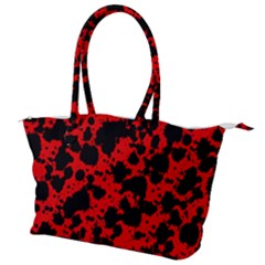 Black And Red Leopard Style Paint Splash Funny Pattern Canvas Shoulder Bag