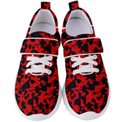 Black And Red Leopard Style Paint Splash Funny Pattern Women s Velcro Strap Shoes by yoursparklingshop