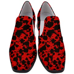 Black And Red Leopard Style Paint Splash Funny Pattern Slip On Heel Loafers by yoursparklingshop