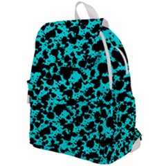 Bright Turquoise And Black Leopard Style Paint Splash Funny Pattern Top Flap Backpack by yoursparklingshop