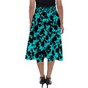 Bright Turquoise and Black Leopard Style Paint Splash Funny Pattern Perfect Length Midi Skirt View2