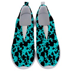 Bright Turquoise And Black Leopard Style Paint Splash Funny Pattern No Lace Lightweight Shoes