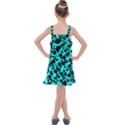 Bright Turquoise and Black Leopard Style Paint Splash Funny Pattern Kids  Overall Dress View2