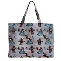 Funny Elephant, Pattern Design Zipper Mini Tote Bag by FantasyWorld7