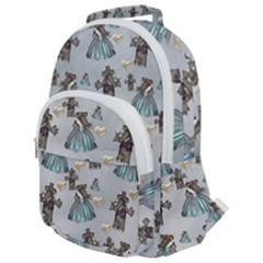 Funny Elephant, Pattern Design Rounded Multi Pocket Backpack