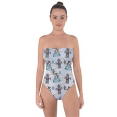 Funny Elephant, Pattern Design Tie Back One Piece Swimsuit by FantasyWorld7