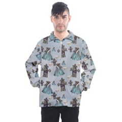 Funny Elephant, Pattern Design Men s Half Zip Pullover