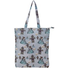 Funny Elephant, Pattern Design Double Zip Up Tote Bag by FantasyWorld7