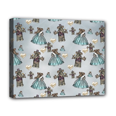 Funny Elephant, Pattern Design Deluxe Canvas 20  X 16  (stretched) by FantasyWorld7