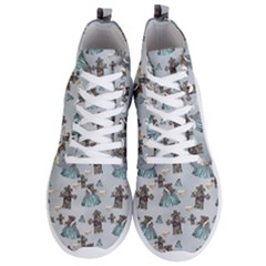 Funny Elephant, Pattern Design Men s Lightweight High Top Sneakers