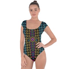 Glass Balls And Flower Sunshine Short Sleeve Leotard  by pepitasart