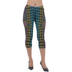 Glass Balls And Flower Sunshine Lightweight Velour Capri Leggings  by pepitasart