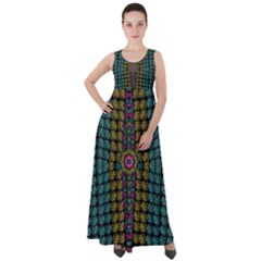 Glass Balls And Flower Sunshine Empire Waist Velour Maxi Dress