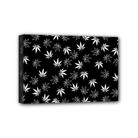 Weed Pattern Mini Canvas 6  X 4  (stretched) by Valentinaart