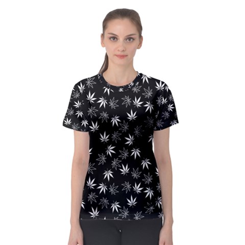 Weed Pattern Women s Sport Mesh Tee by Valentinaart