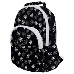 Weed Pattern Rounded Multi Pocket Backpack