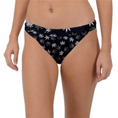 Weed Pattern Band Bikini Bottom