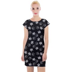 Weed Pattern Cap Sleeve Bodycon Dress by Valentinaart