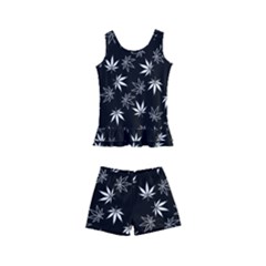 Weed Pattern Kids  Boyleg Swimsuit