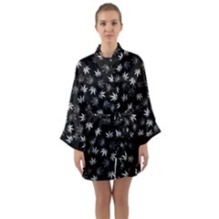 Weed Pattern Long Sleeve Kimono Robe