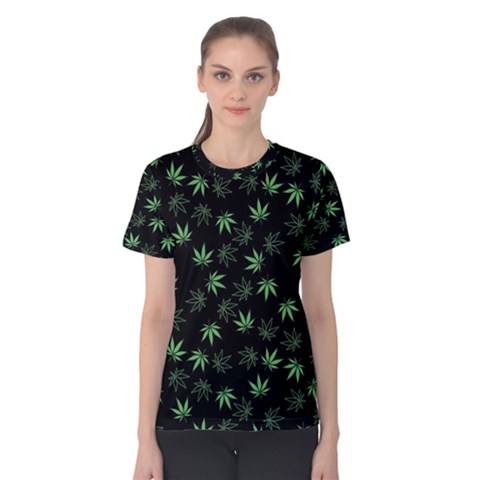 Weed Pattern Women s Cotton Tee by Valentinaart